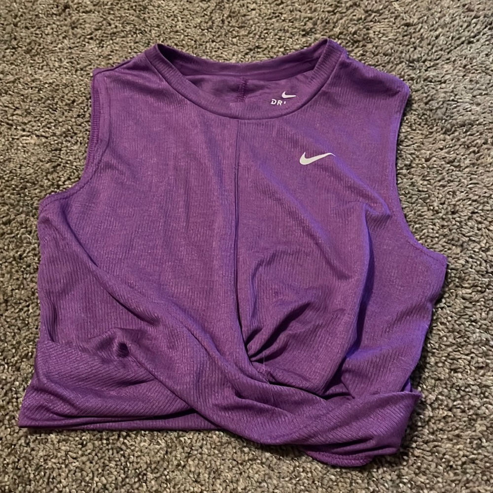 Nike purple crop top tank top womens small